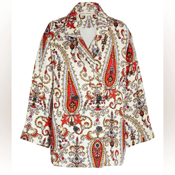 Mara Hoffman Levine puffer coat XL paisley oversized blazer - Picture 1 of 8